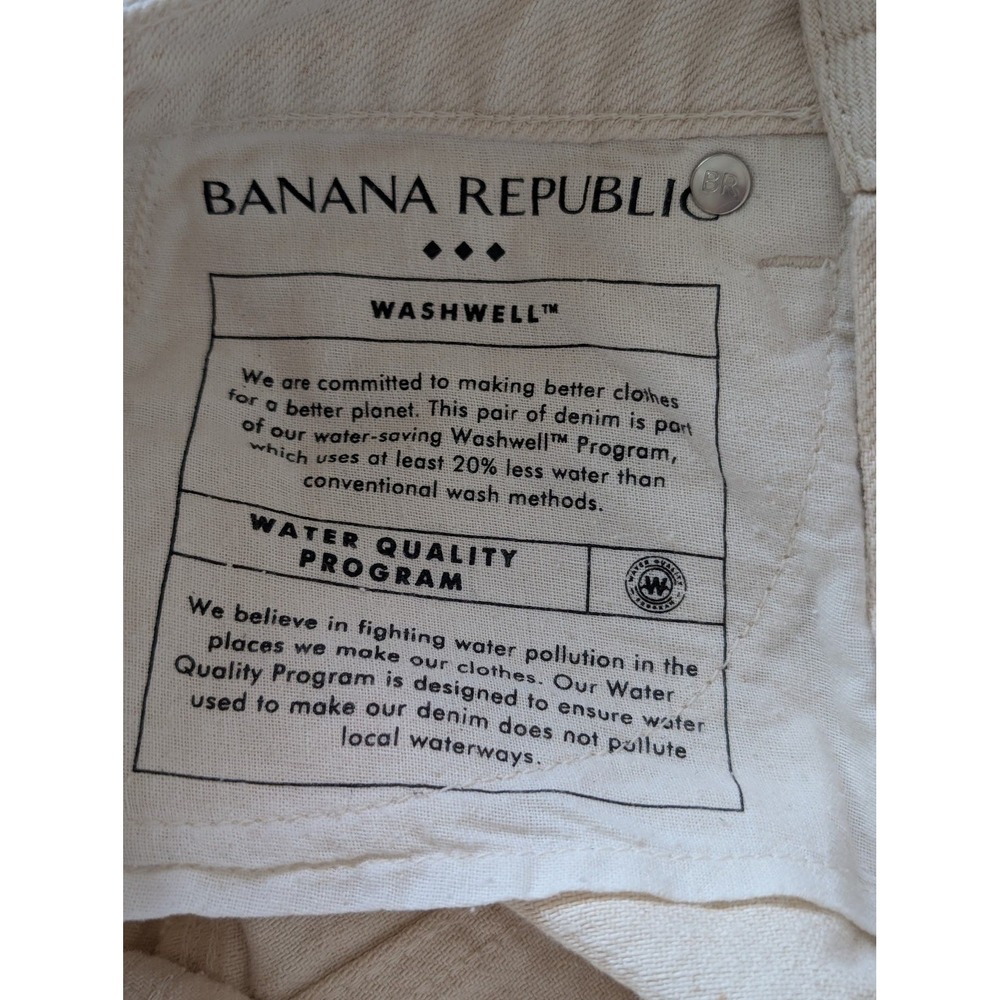 Banana Republic Ecru Denim Skirt Womens 00P Preppy Coastal Chic Neutral Quiet - Picture 8 of 9